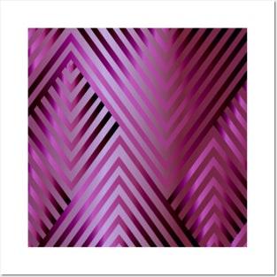 Pink Gradient Geometric Pattern Posters and Art